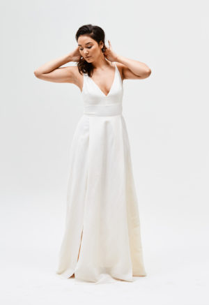 HDH Bridal Long Cream Avonelle Dress 1 (1)