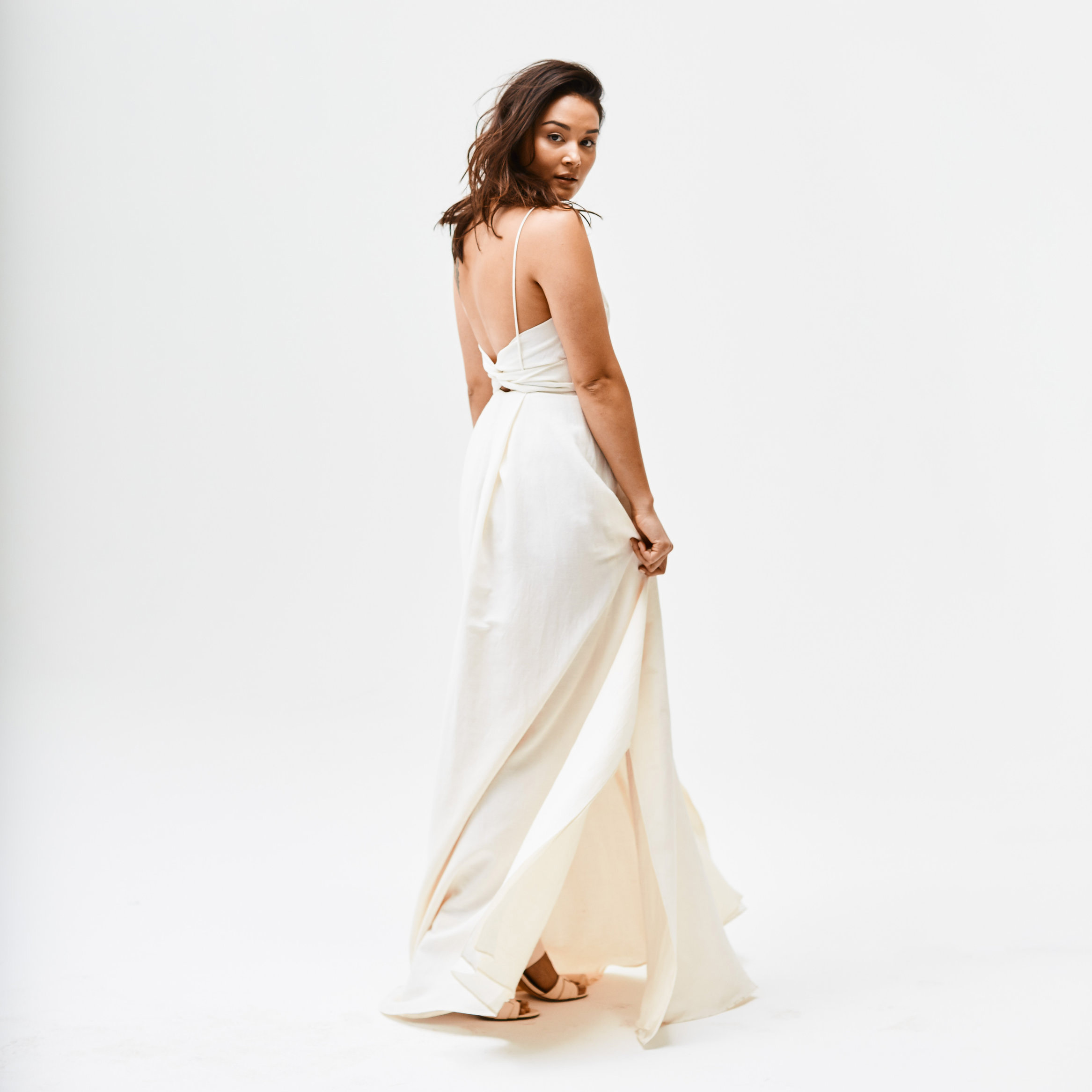HDH Bridal Long Cream Avonelle Dress 3 (1)
