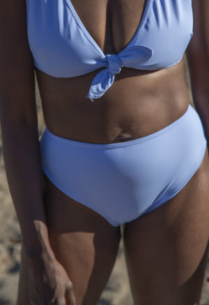 Front view of straight size model wearing Bikini Bottoms in Periwinkle.