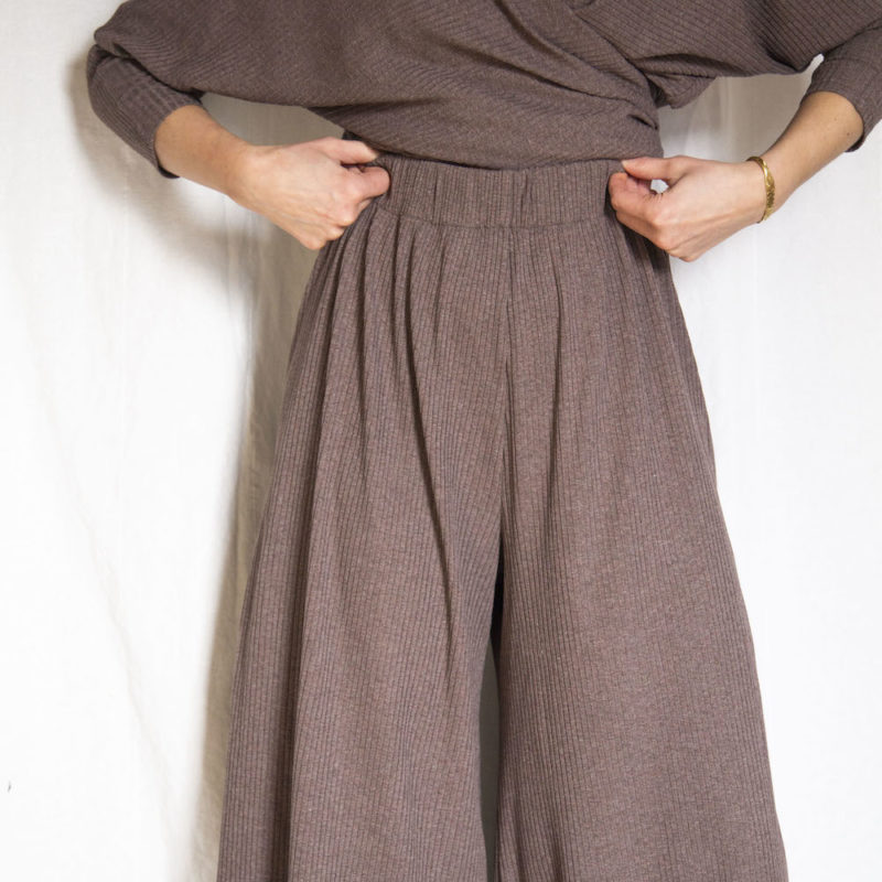 Extra Wide-Leg Rib Pant - Hackwith Design House