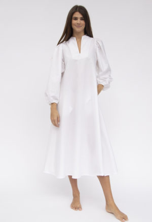 Sustain: White V-Neck Dress, XS/S