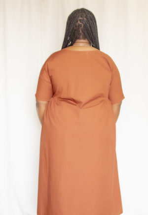 Sustain: Gathered Midi Dress, XL