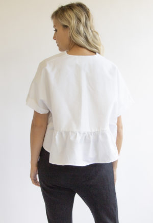 Sustain: Cropped Ruffle Blouse, XS/S