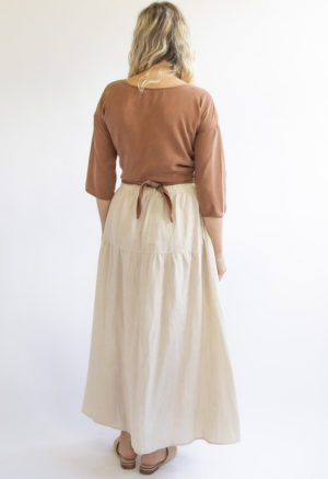 Sustain: Tiered Maxi Skirt, L