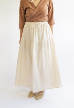 Sustain: Tiered Maxi Skirt, L