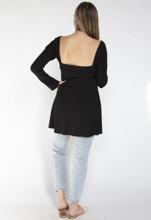Sustain: Square Neck Ribbed Tunic, XS/S