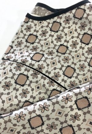 Close-up view of Neutral Floral Whoopie Button-Up.