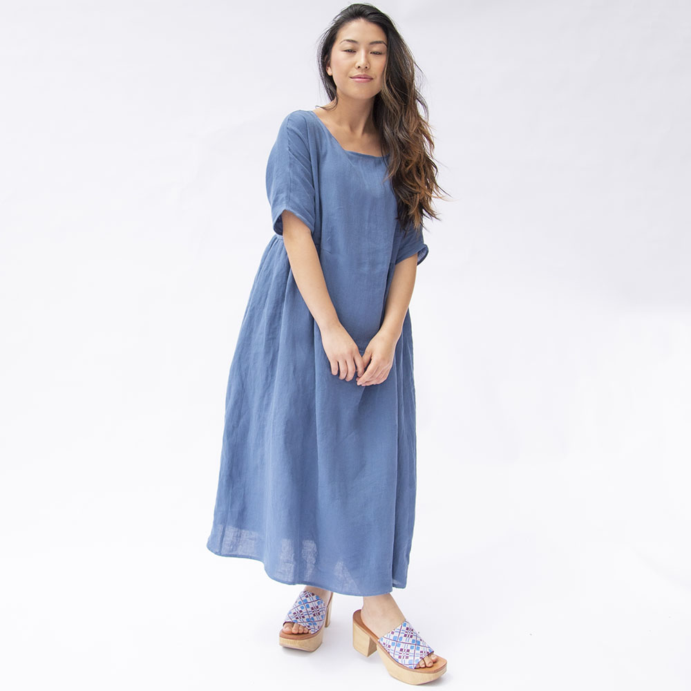 Gathered Midi Dress - Hackwith Design House