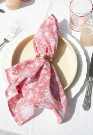 Pink and White Floral napkin