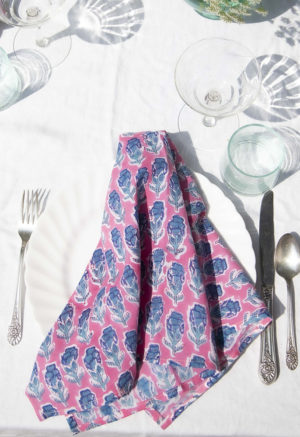 Pink & Teal Floral napkin