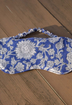 Blue & White Floral Eye Mask