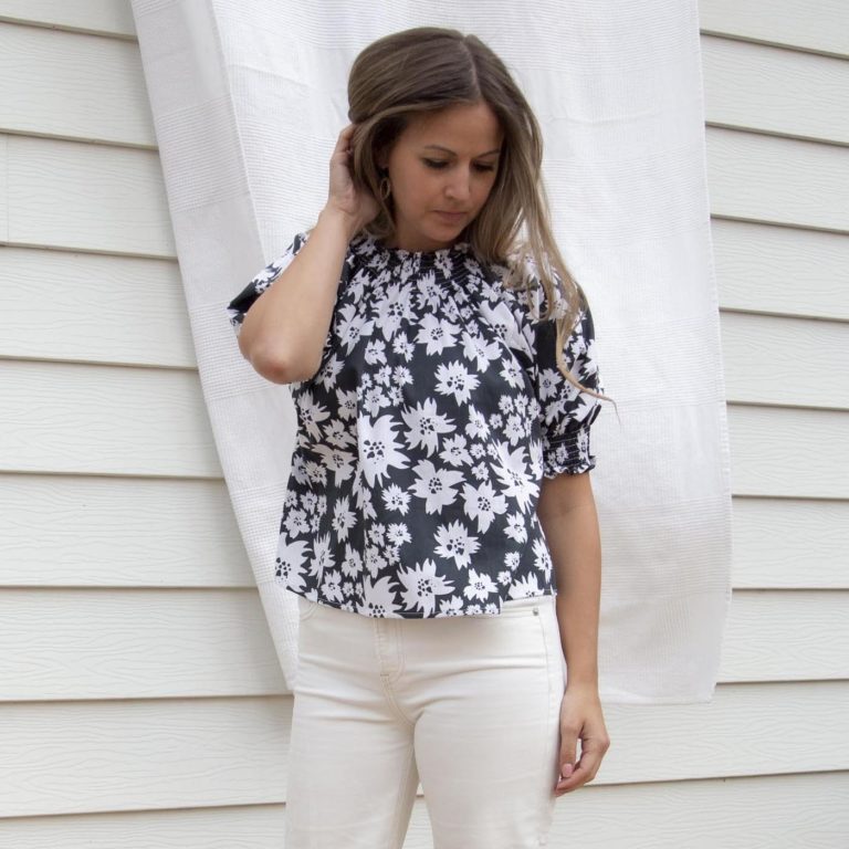 Short Sleeve Peasant Blouse - Hackwith Design House