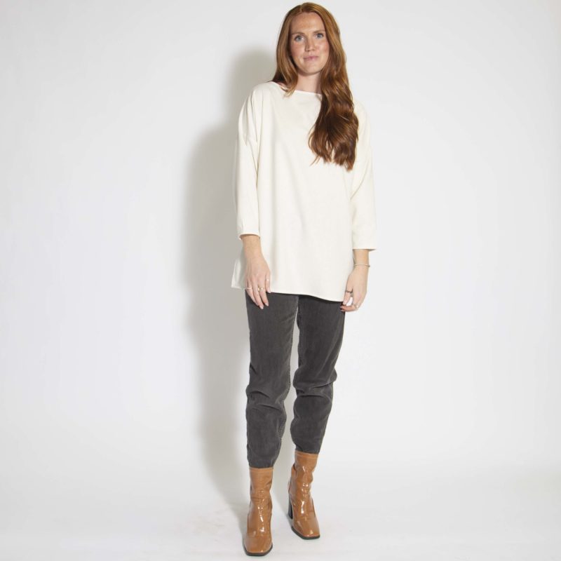 White on sale tunic sweatshirt