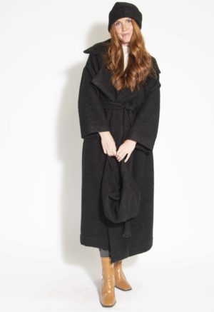 Black Wool Blend Boucle
