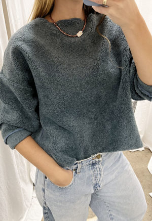 Reversible Fleece Cropped Pullover