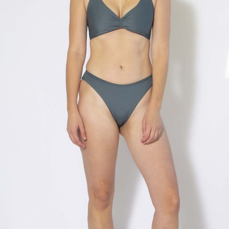 Front view of straight size model wearing Storm High Rise Bikini Bottoms.