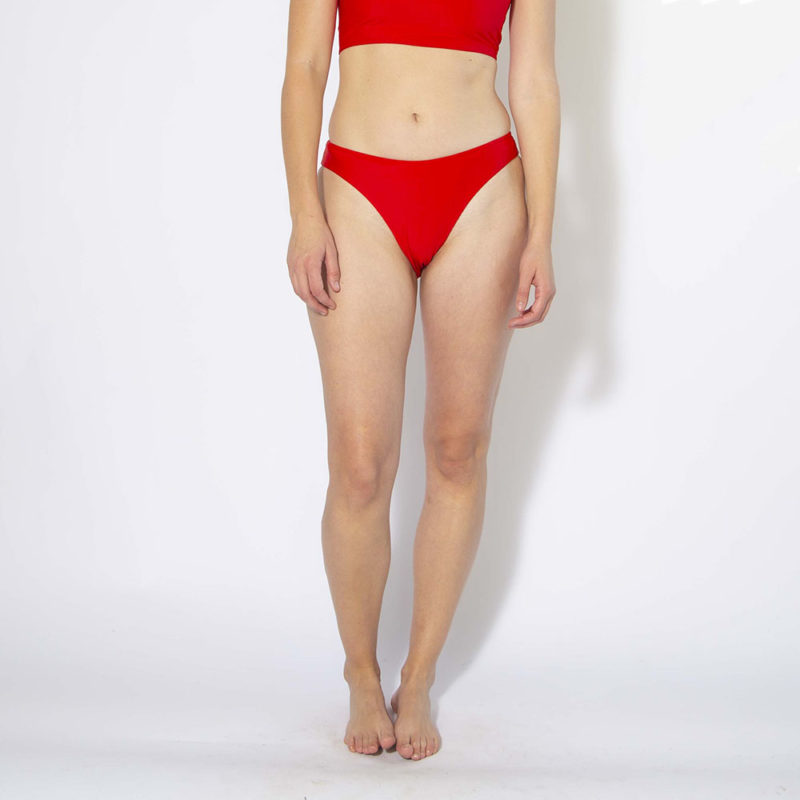 Front view of straight size model wearing Valentine High Rise Bikini Bottoms.