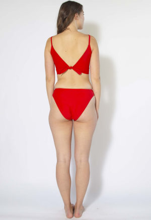 Back view of straight size model wearing Valentine High Rise Bikini Bottoms.