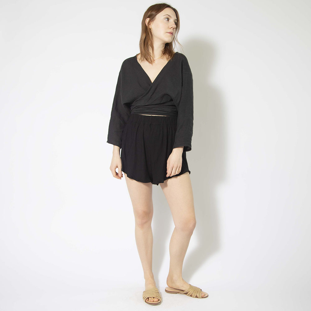 Short SLV Tie Top