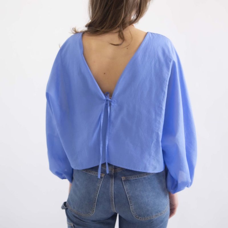 Tatum Solid Charmeuse Balloon Sleeve Top