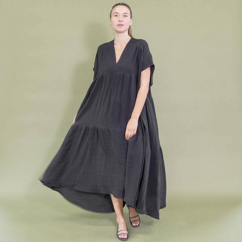 Double V Tiered Maxi Dress Hackwith Design House