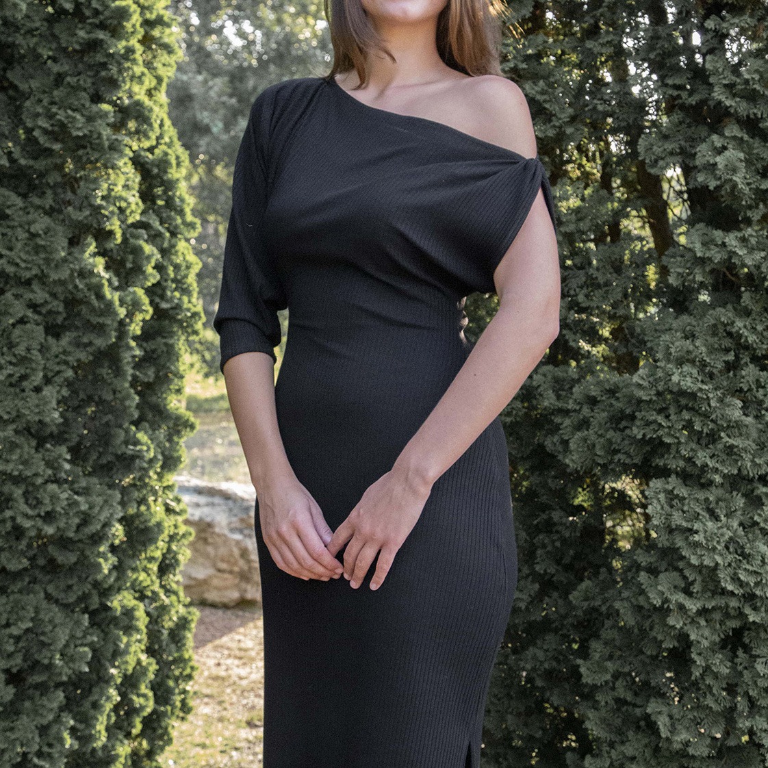 Asymmetrical Rib Dress - Hackwith Design House