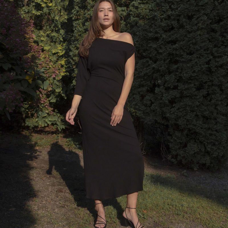 navy blue dress for baby girl Devoted Ribbed Button Front Maxi A Line Dress main image 0