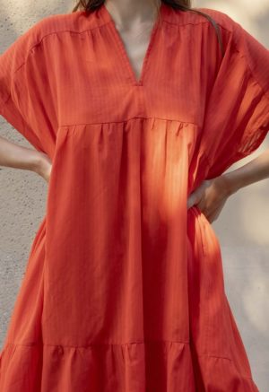 LE Double V Tiered Maxi Dress109