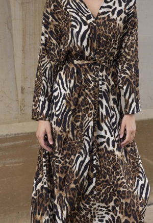 Limited Edition Long Sleeve Double V Swing Dress215