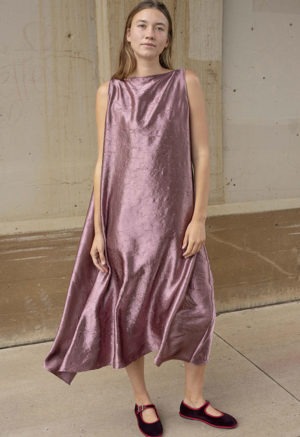 woman in shimmery boatneck tank dress