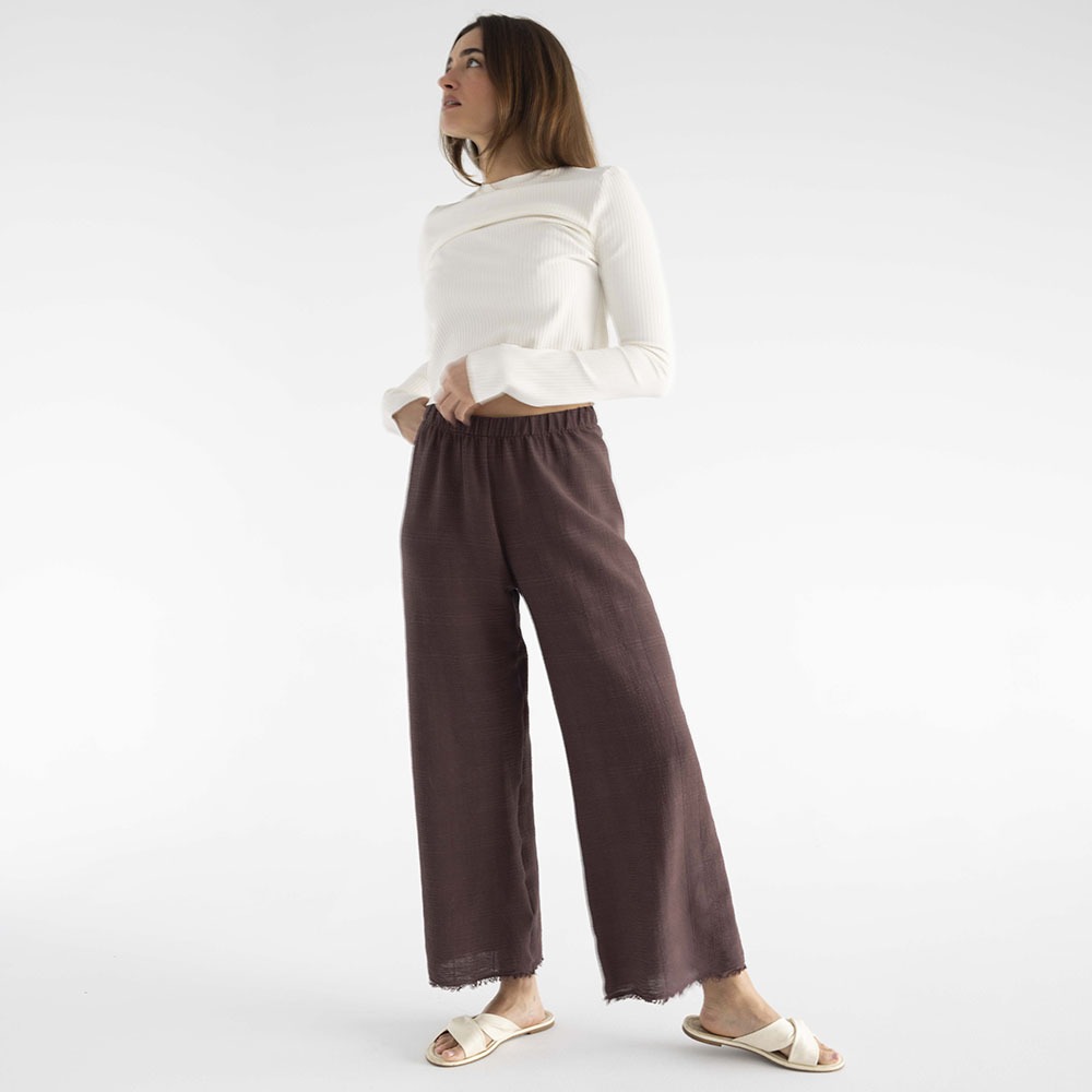 Limited Edition Gauze Wide-Leg Pant