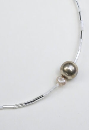 pearl and silver necklace