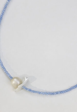 blue pearl and shell necklace
