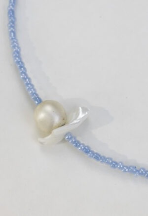 blue pearl and shell necklace