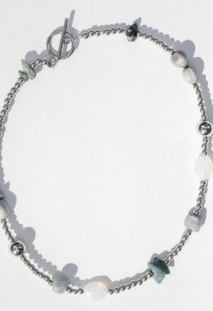 silver and rock necklace