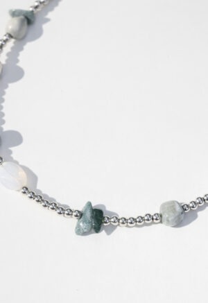 silver and rock necklace