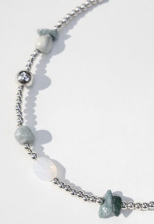 silver and rock necklace
