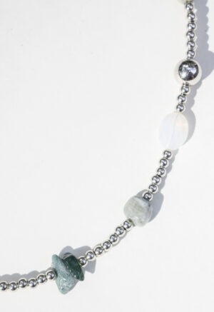 silver and rock necklace