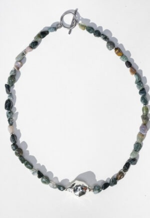 green rock bead necklace