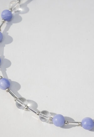 blue and white beaded necklace