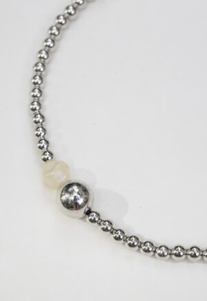 silver beaded necklace