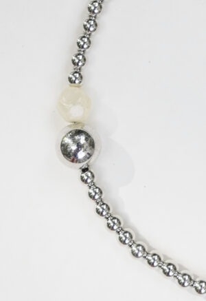 silver beaded necklace