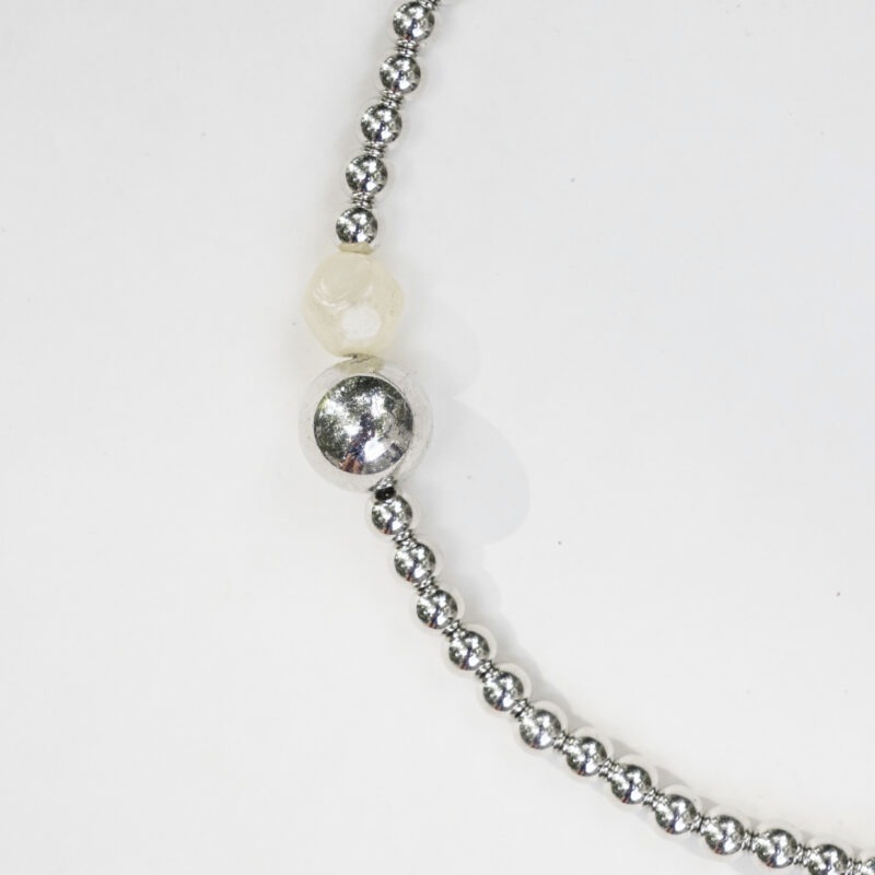silver beaded necklace