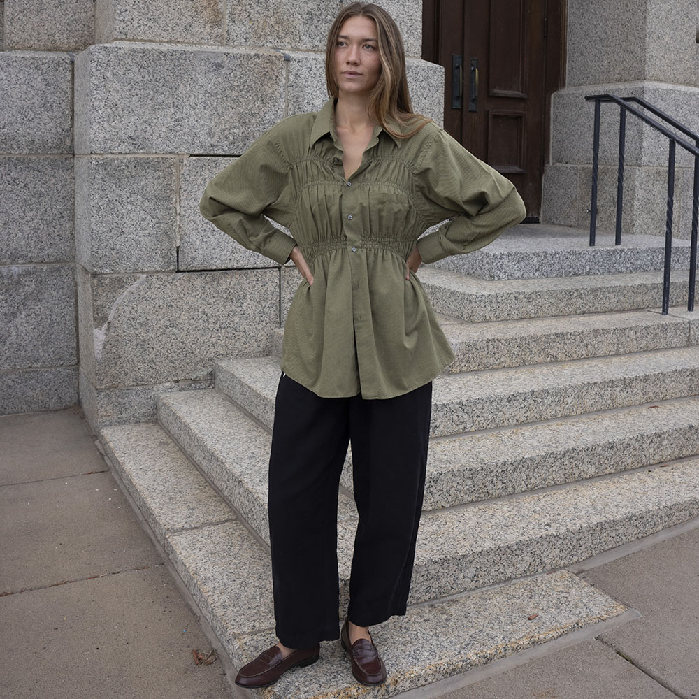Ruched Button-Up No.004