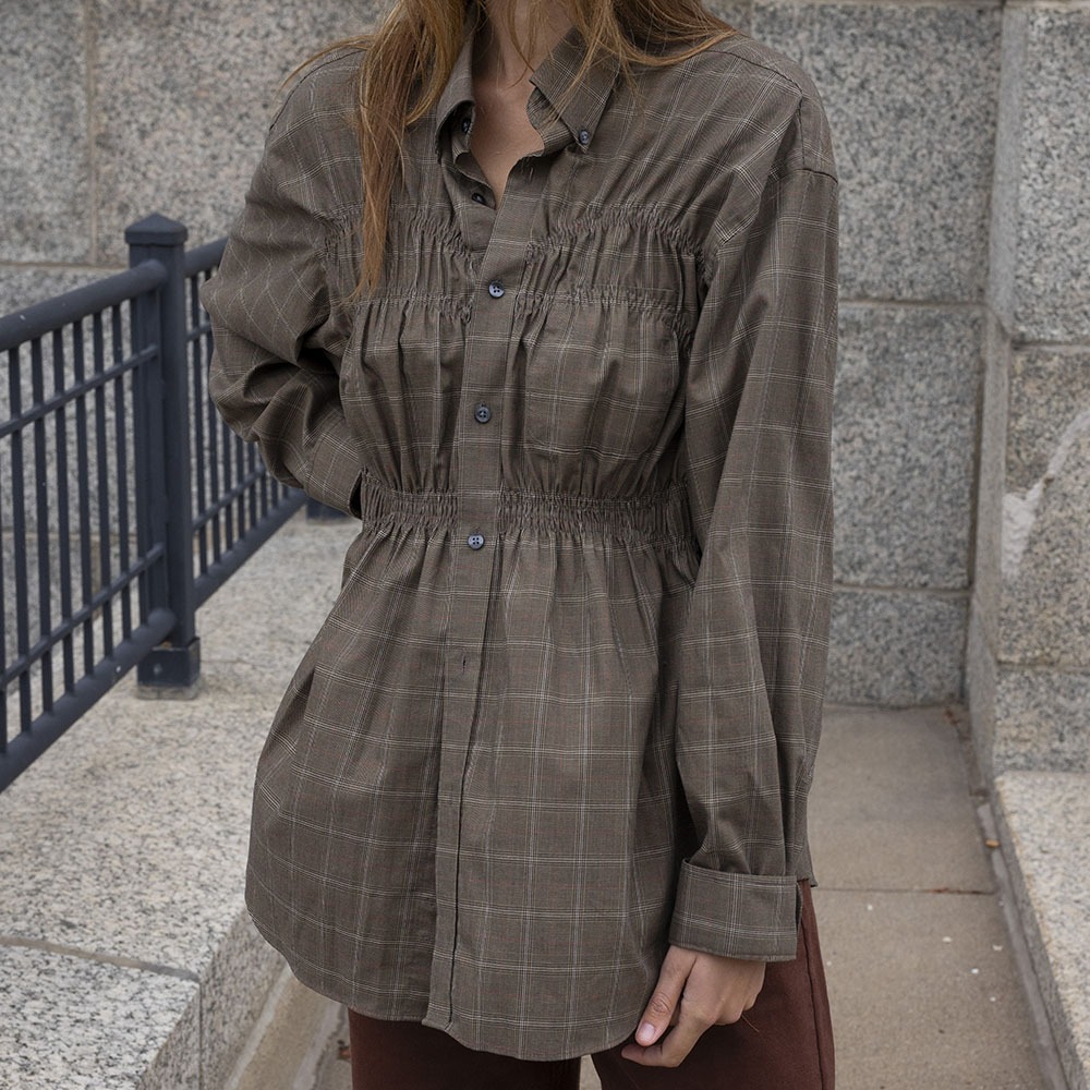 Ruched Button-Up No.016