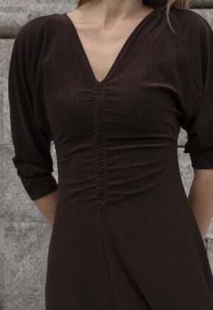 V-Neck Ruched Dress200