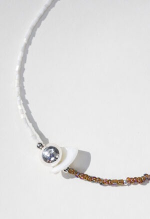 half white half brown necklace